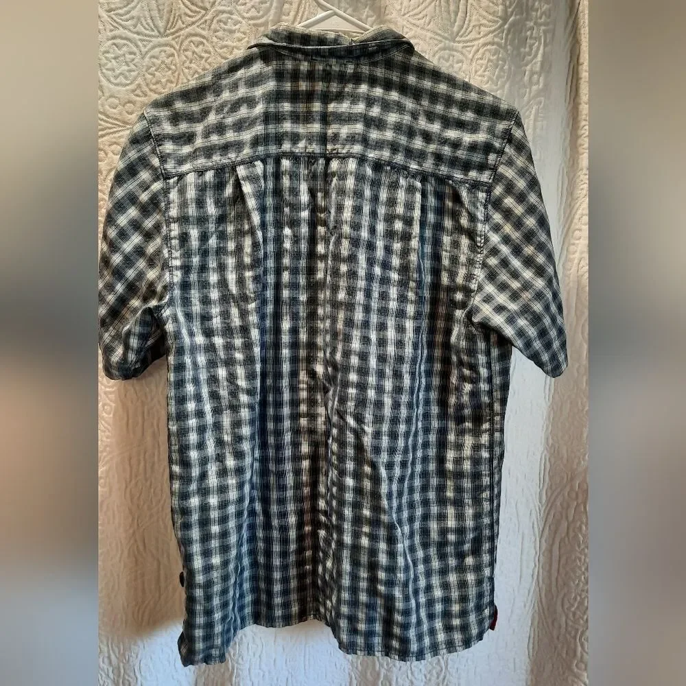 The North Face Men's Shirt Small Blue Checkered Button Down Classic Breathable